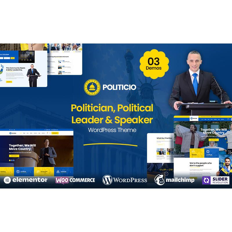 Politicio - Politician & Speaker WordPress Theme