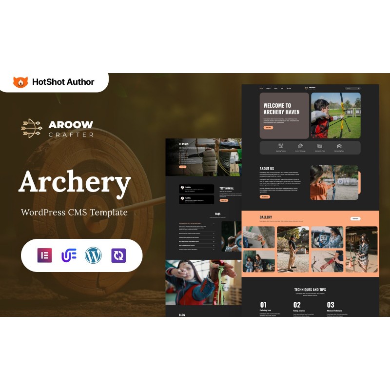 Aroow Crafter - Archery WordPress Elementor Theme