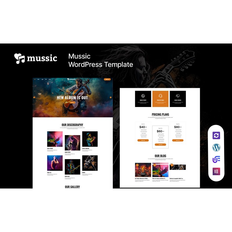 Mussic - Music WordPress Elementor Theme