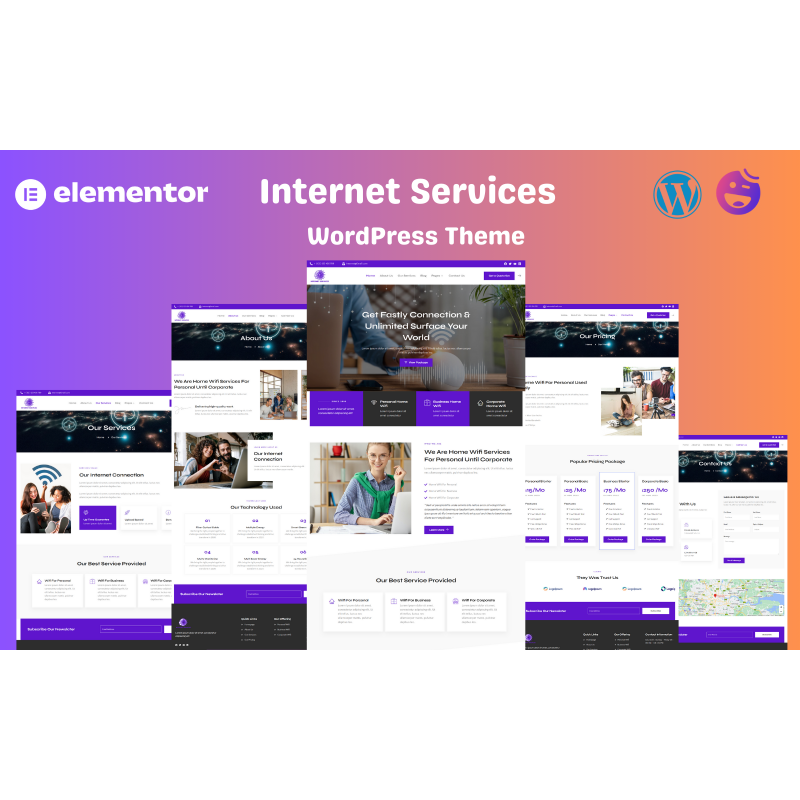 Internet Services Elementor WordPress Theme