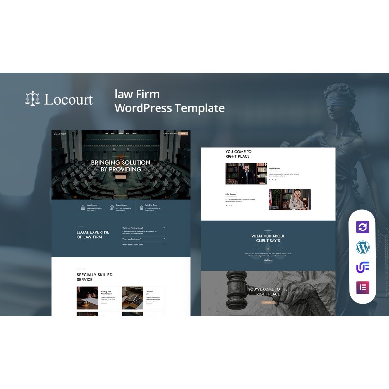 Locourt - Lawyer And Attorney WordPress Elementor Theme