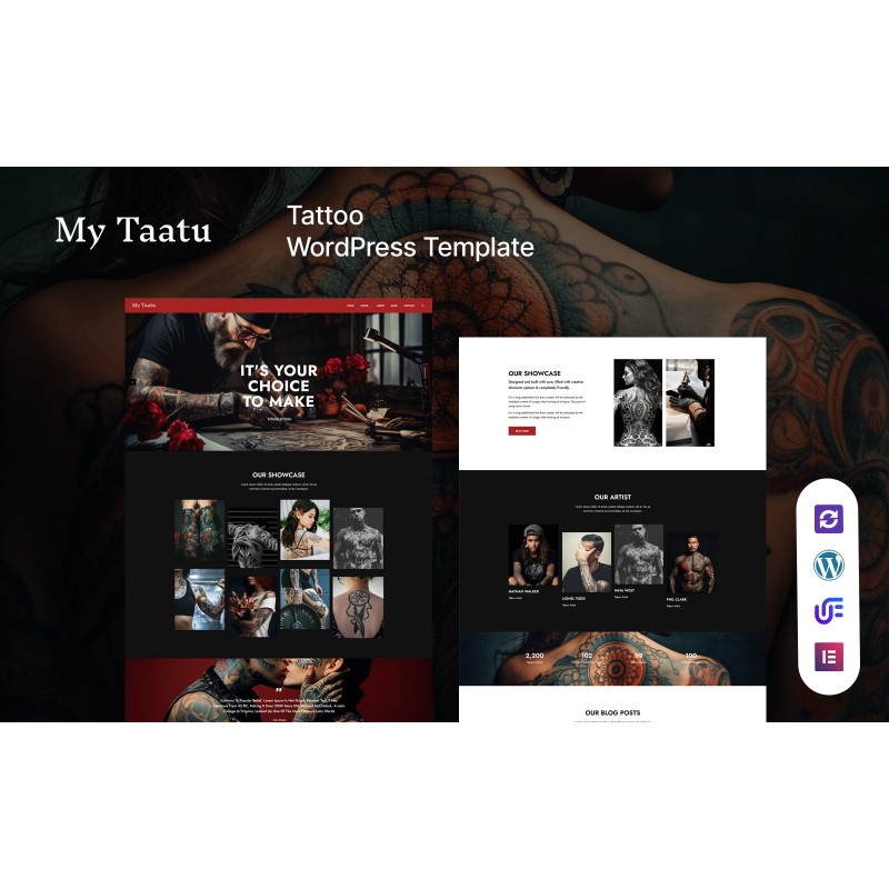 My Taatu - Tattoos Artist WordPress Elementor Theme