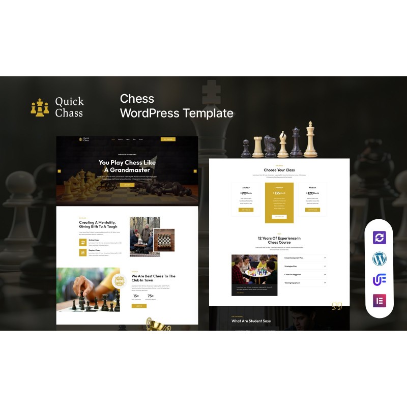 Quick Chass - Chess Club And Board Games WordPress Elementor Theme
