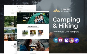 Camps - camping, hiking and adventure WordPress Elementor Theme