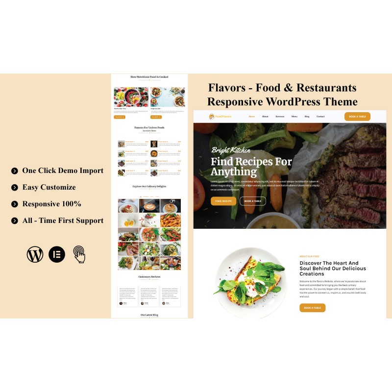 Flavors - Food & Restaurants Responsive WordPress Theme