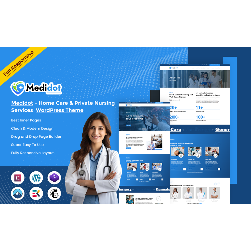 Medidot - Home Care & Private Nursing Services Wordpress Theme