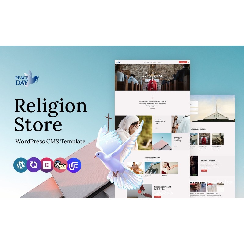 Peace Day - Religion and Buddhist Multipurpose WordPress Elementor Theme