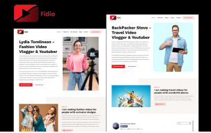 Fidio - Youtuber, Video Maker, and Video Editor Portfolio Elementor WordPress Theme