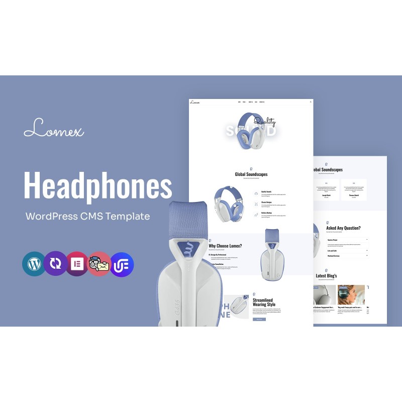 Lomex - Headphones Store Multipurpose WordPress Elementor Theme