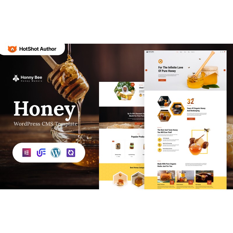Honnybee - Honey Store And Honey Farm WordPress Elementor Theme