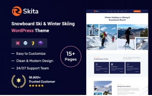 Skita &ndash; Snowboard Ski & Winter Skiing WordPress Theme