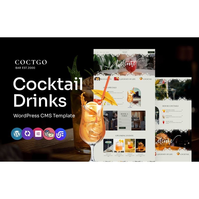 Coctgo - Cocktail Bar Multipurpose WordPress Elementor Theme