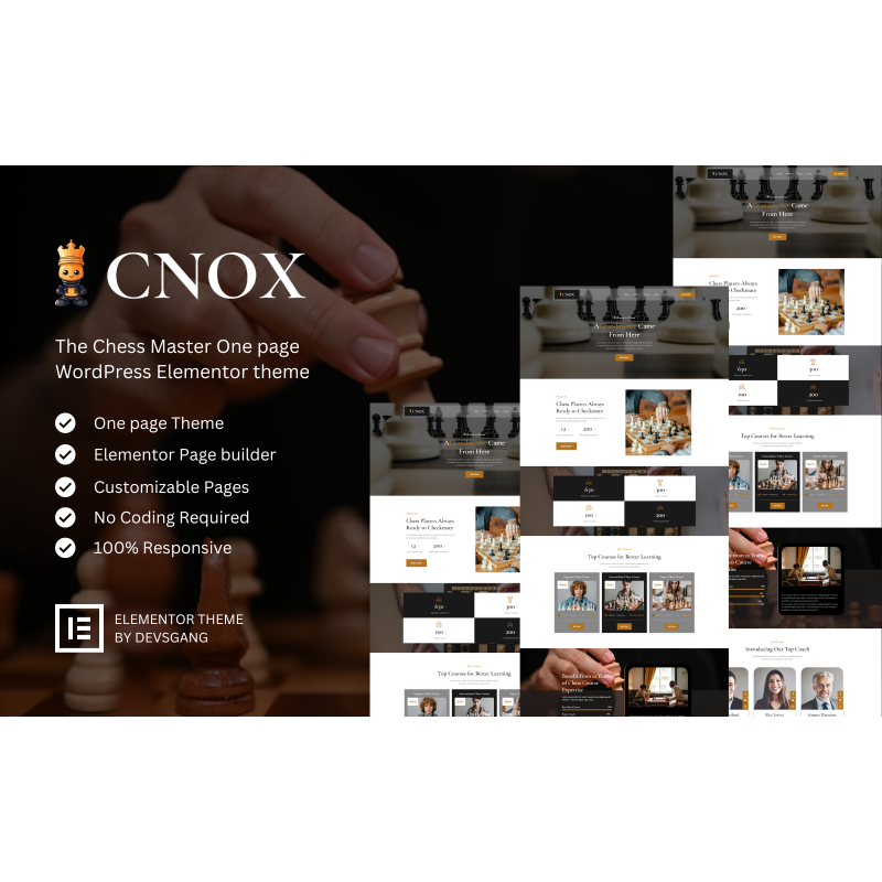 Cnox - The Chess Master WordPress Elementor Theme