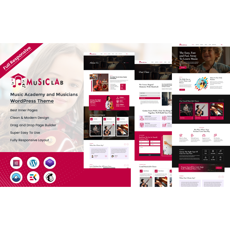 Musiclab - Music Academy and Musicians WordPress Theme