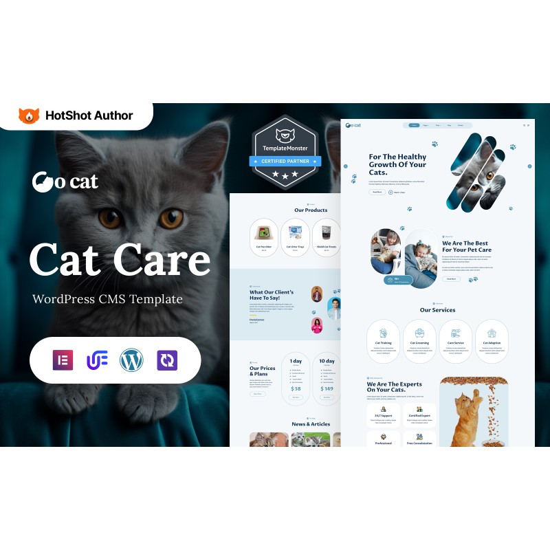 Go Cat - Pet Care And Grooming WordPress Elementor Theme