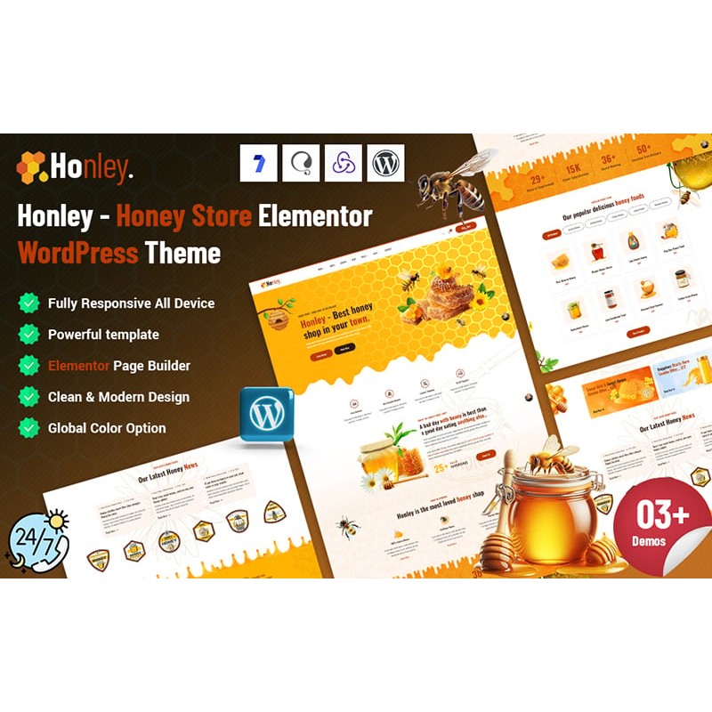 Honley - Honey Store Elementor WordPress Theme