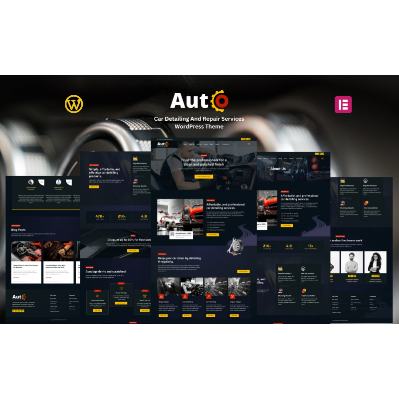 Auto - Car Detailing and Repair Services WordPress Theme