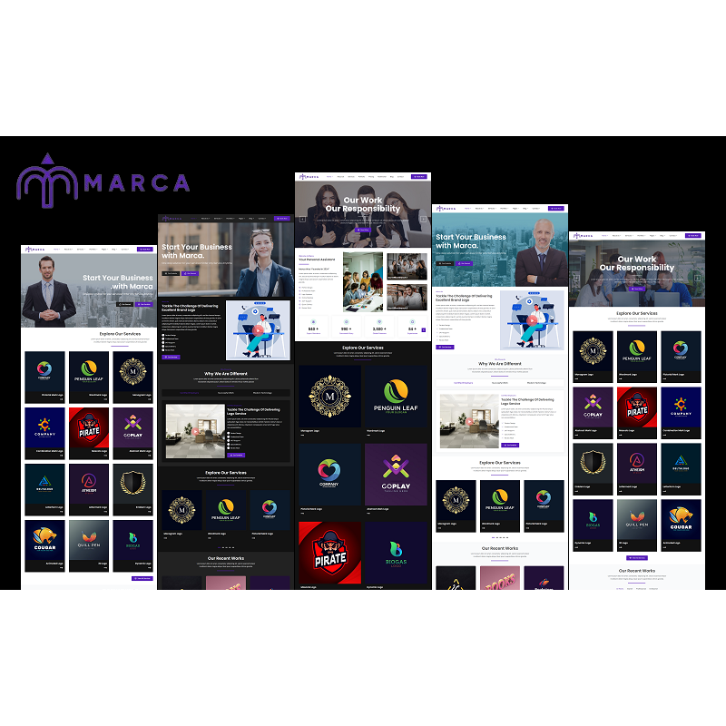 Marca - Logo Provider Company and Agency, Logo Maker and Editor Elementor WordPress Theme