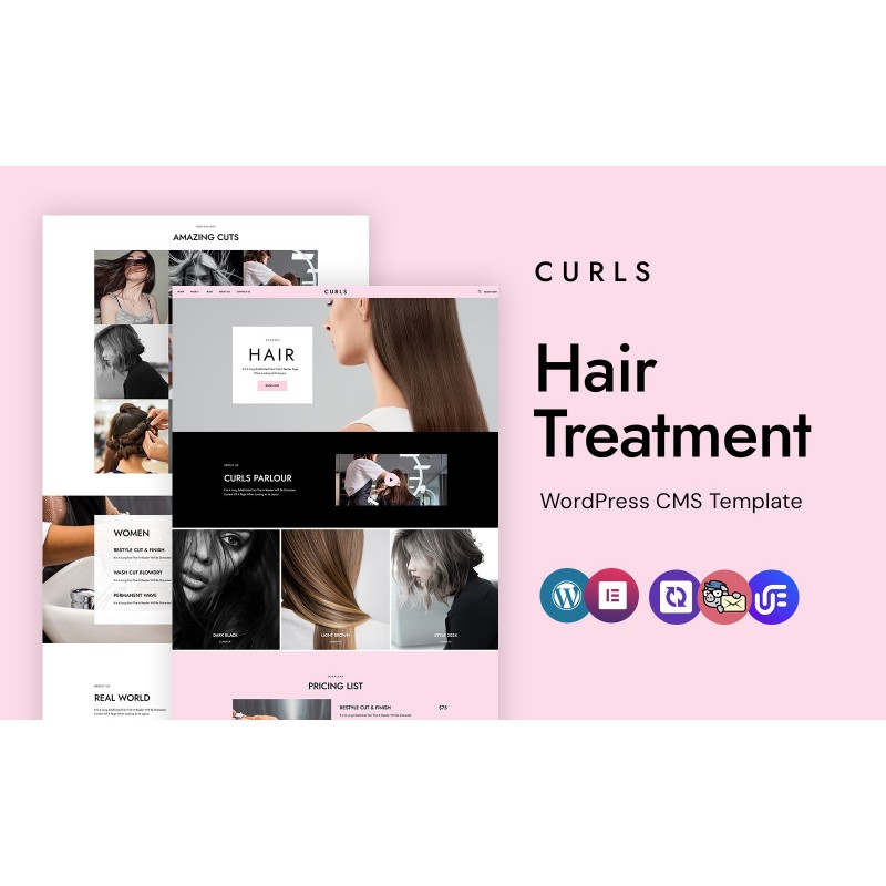 Curls - The Ultimate Hair Care and Treatment WordPress Elementor Theme