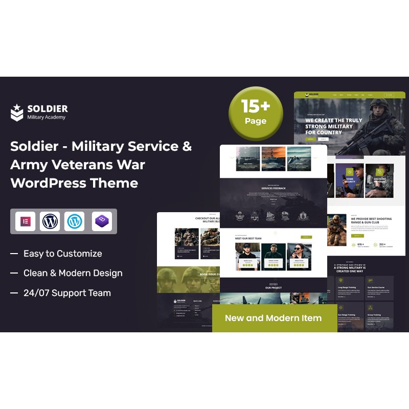 Soldier &ndash; Military Service & Army Veterans War WordPress Theme