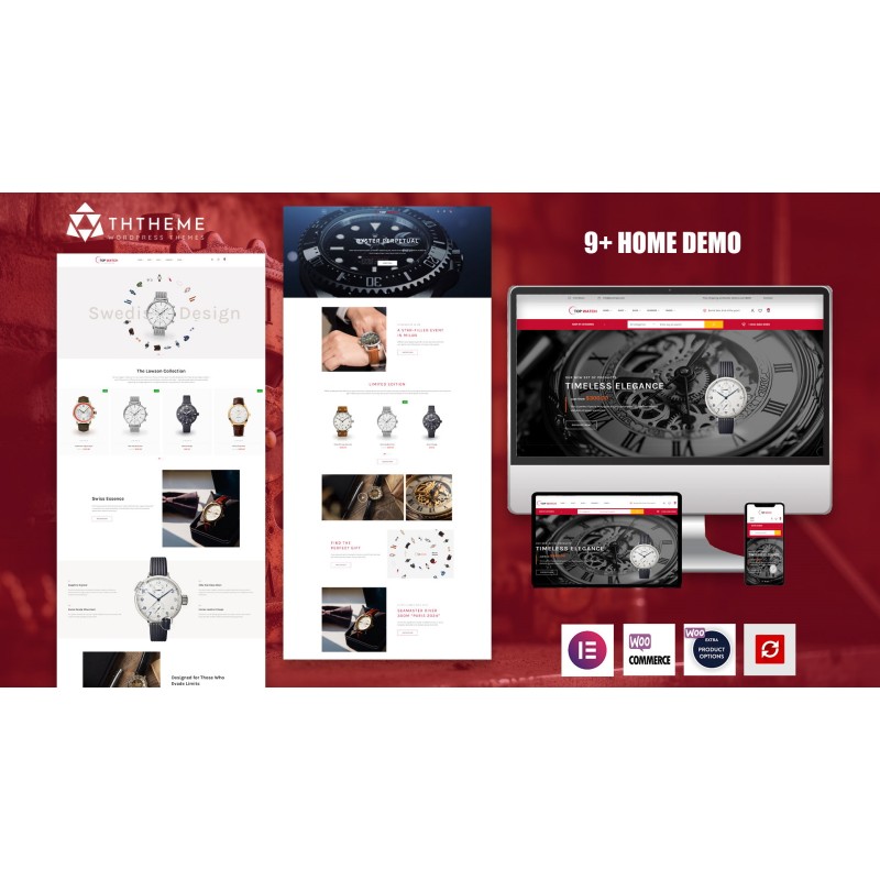 TopWatch &ndash; Watch Store & Repair Services Elementor WordPress Theme