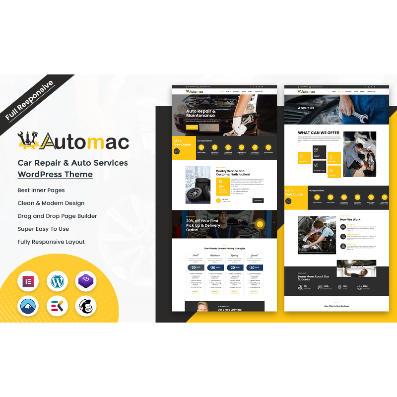 Automac - Car Repair & Auto Services WordPress Theme