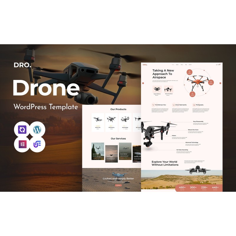 Dron - Drone Startup And Copter Multipurpose WordPress Elementor Theme