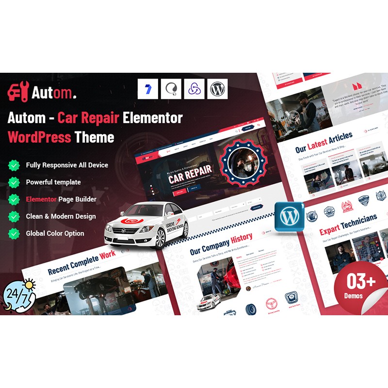 Autom - Car Repair Elementor WordPress Theme