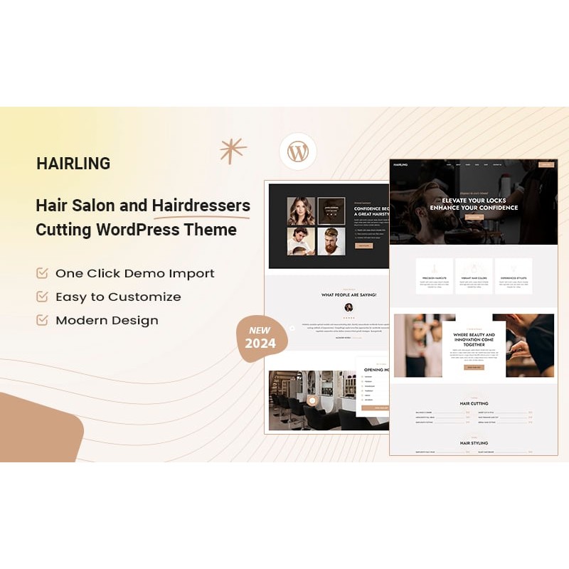 Hairling &ndash; Hair Salon and Hairdressers Cutting WordPress Theme