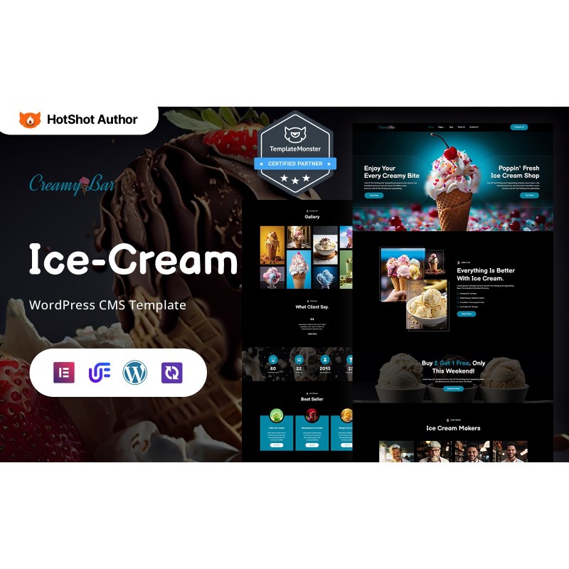 Creamy Bar - Ice Cream WordPress Elementor Theme