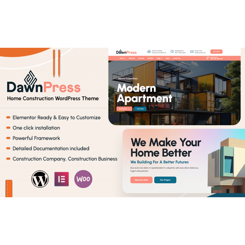DawnPress - Home Construction WordPress Theme