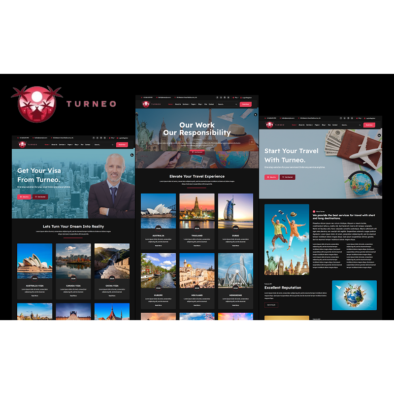Turneo - Travel, Tour, Visa, Hotel, Flight, Car, Cruise Company and Agency WordPress Theme