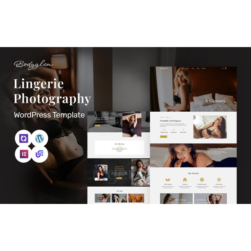 Bodyglem - Lingerie And Bikini Modern Photography WordPress Elementor Theme