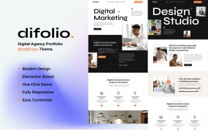 Difolio - Digital Agency Creative Portfolio WordPress Theme