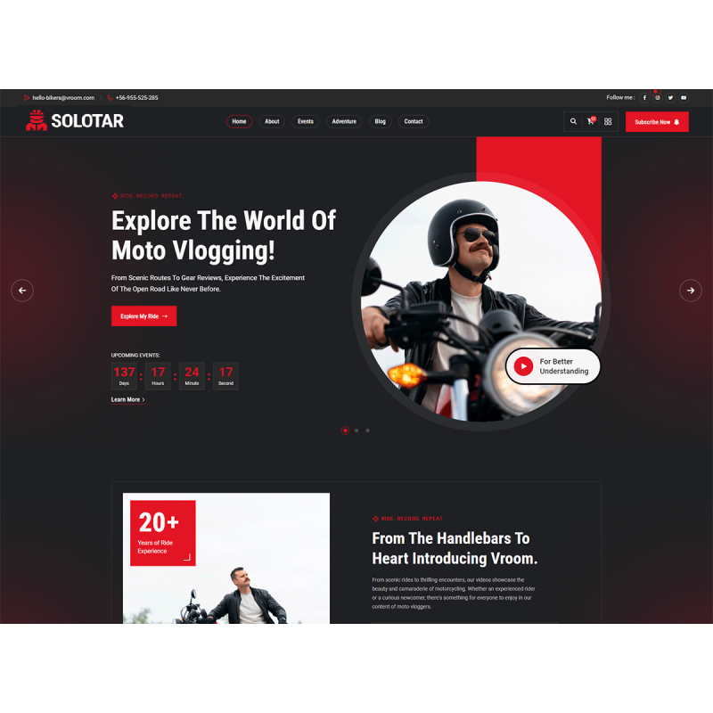 Solotar - Personal Bikers & Hikers WordPress Theme