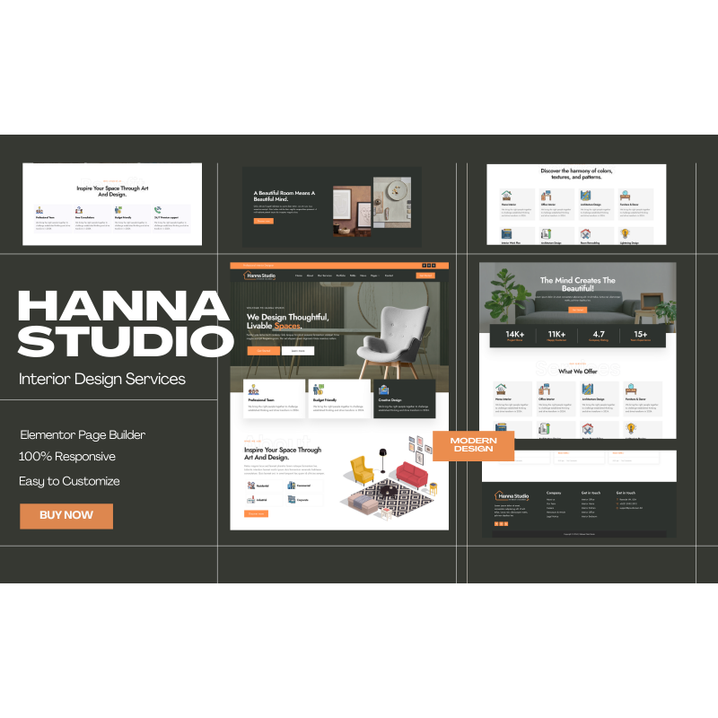 Hanna Studio - Interior Design WordPress Theme