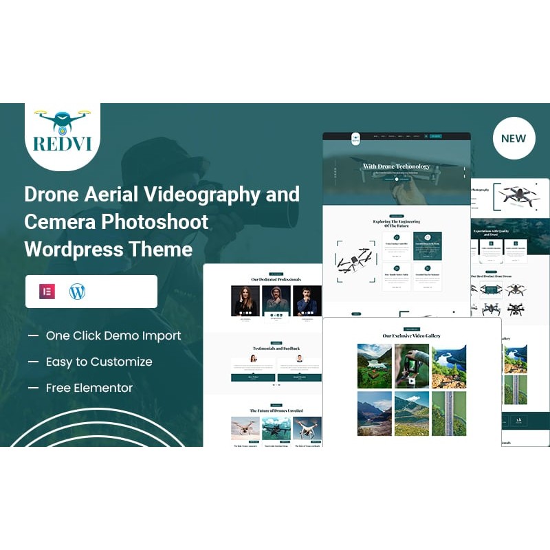Redvi &ndash; Drone Aerial Videography and Camera Photoshoot WordPress Theme
