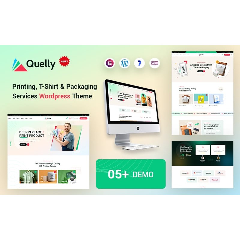 Quelly - T-Shirt, Printing & Packing Services WooCommerce WordPress Theme