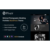 Pixer &ndash; Minimal Photography Wedding Portfolio WordPress Theme