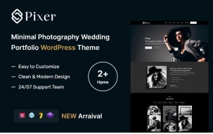 Pixer &ndash; Minimal Photography Wedding Portfolio WordPress Theme