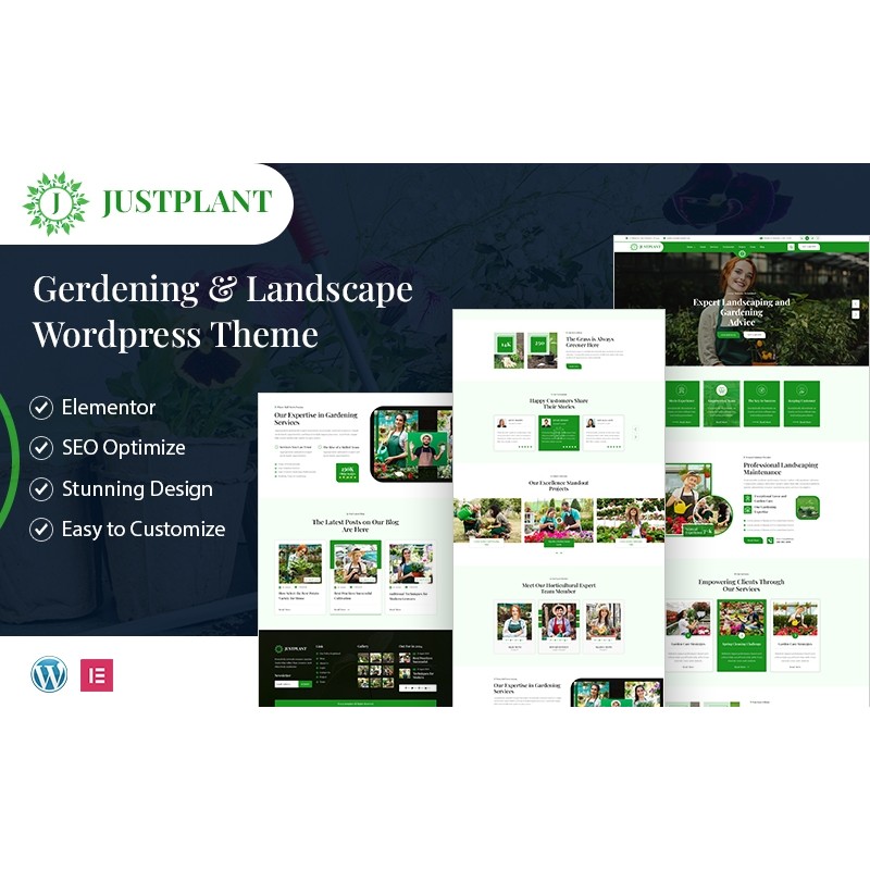 Justplant - Gardening & Landscape Elementor WordPress Theme
