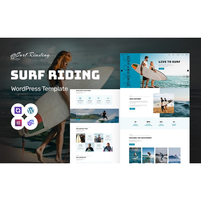 Surf Riading - Surfing Club and Surf Board WordPress Elementor Theme