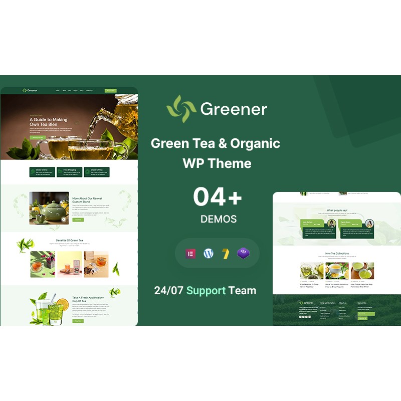 Greener &ndash; Green Tea and Organic Company WordPress Theme