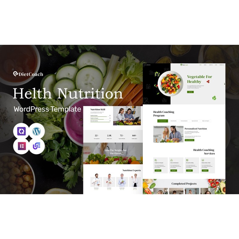 Diet Coach - Dietitians And Nutritionists WordPress Elementor Theme