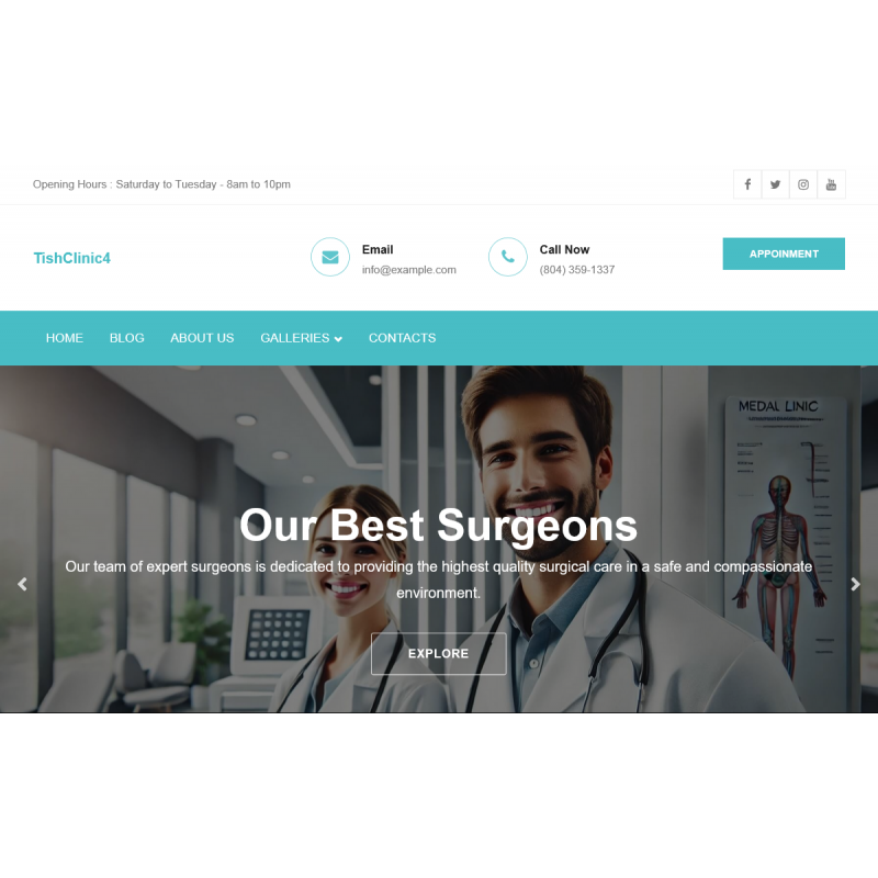 TishClinic4 - Medical Clinic WordPress Theme