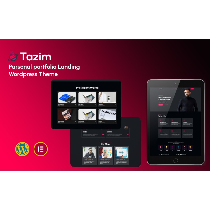 Tazim - Personal Portfolio Landing WordPress Theme
