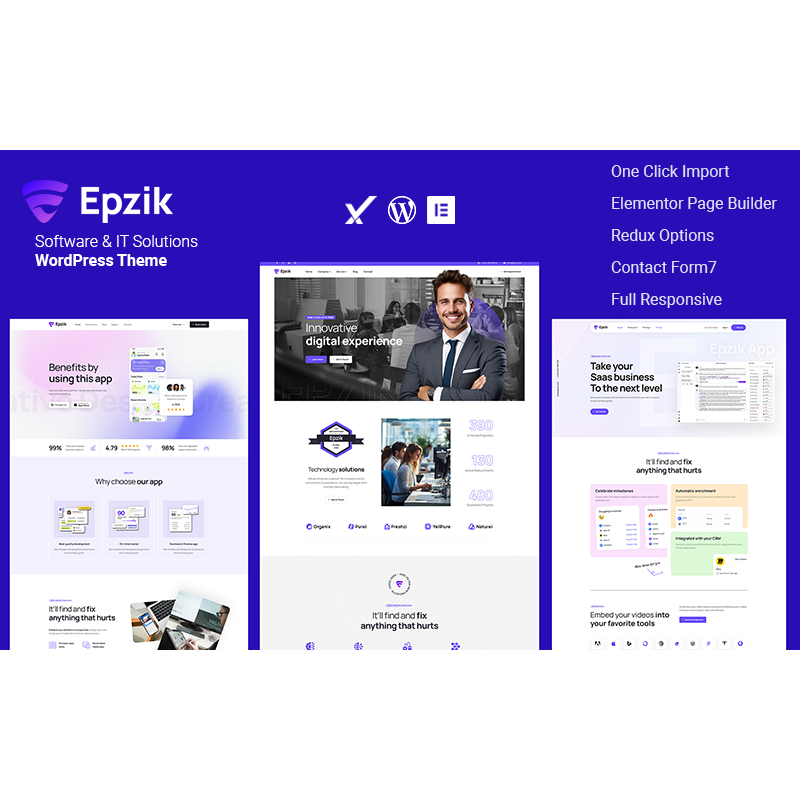 Epzik - Software & IT Solutions WordPress Theme
