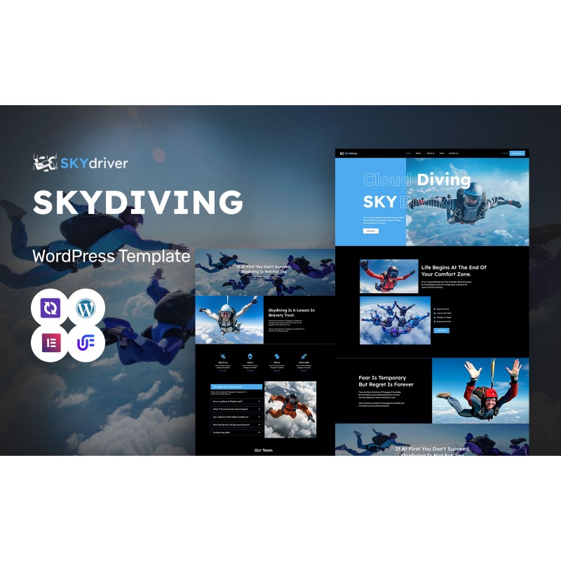 Skydriver - Skydiving And Parachuting Experience WordPress Elementor Theme