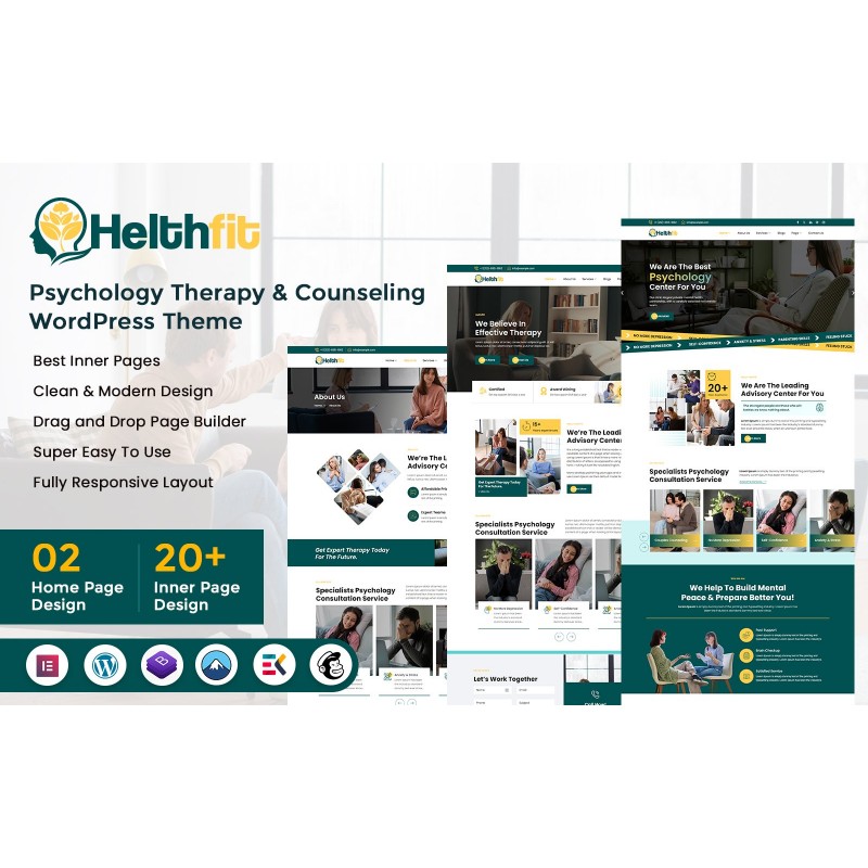 Helthfit - Psychology Therapy & Counseling WordPress Theme