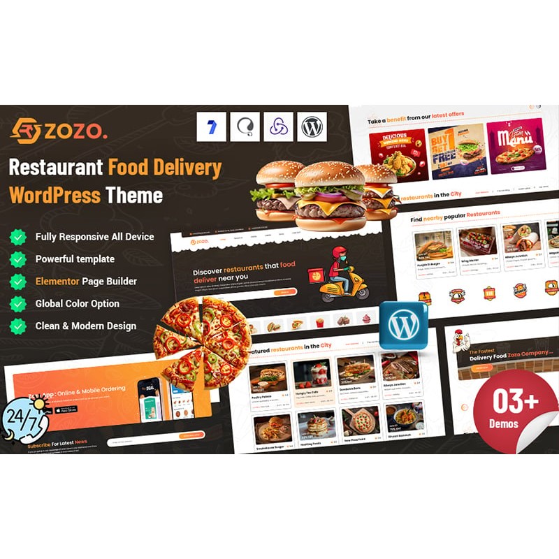 Zozo - Restaurant Food Delivery WordPress Theme